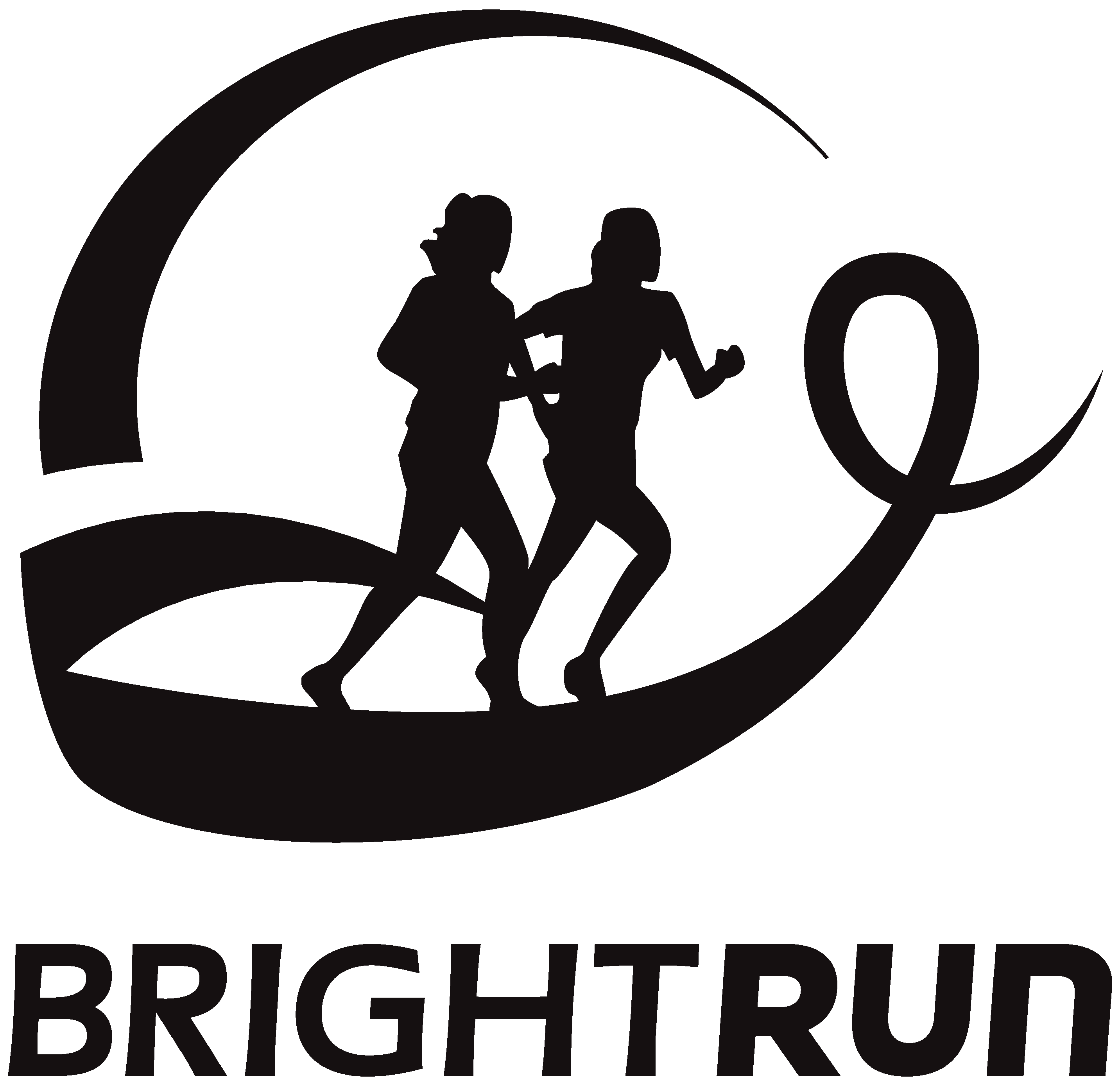 BRIGHT Run logo in greyscale