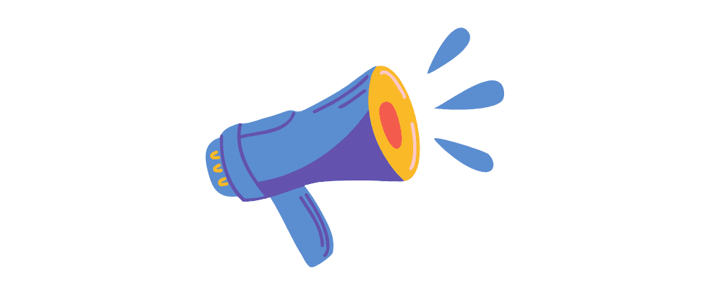 A cartoon megaphone